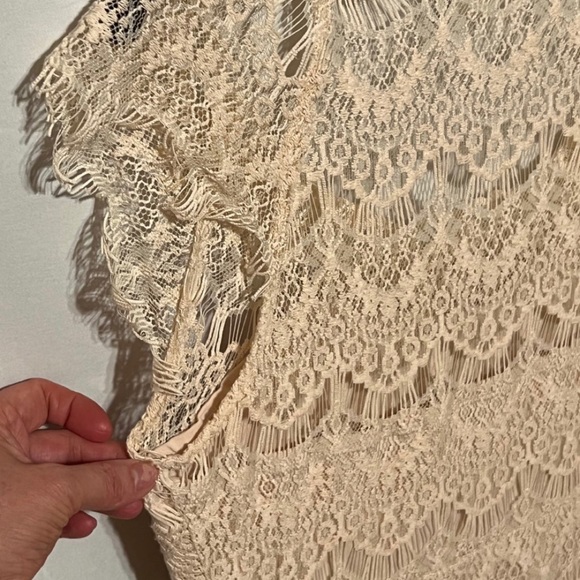 S Free People Cream Crochet Lace Midi Slip Lined Dress.  Intimately Free People - Picture 12 of 14